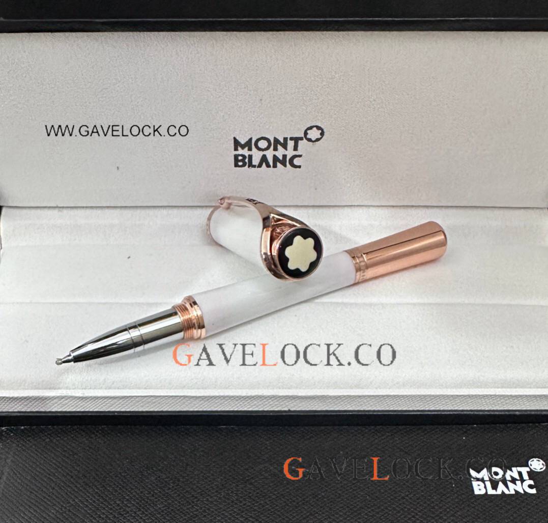 Copy Montblanc Grace de Monaco Rollerball White Rose Gold
